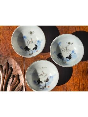 Cranes Small Plates Porcelain Made In Japan